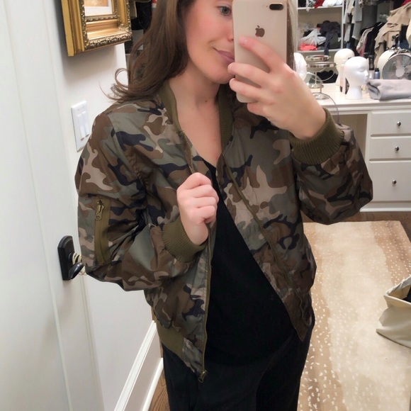 Love Tree Camo Bomber Jacket - Picture 2 of 8